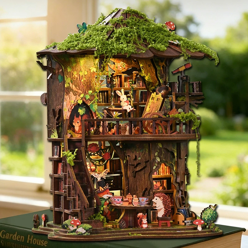 Miniature Led Light Kit For Dollhouse - DIY Wooden Forest Tea Book Club