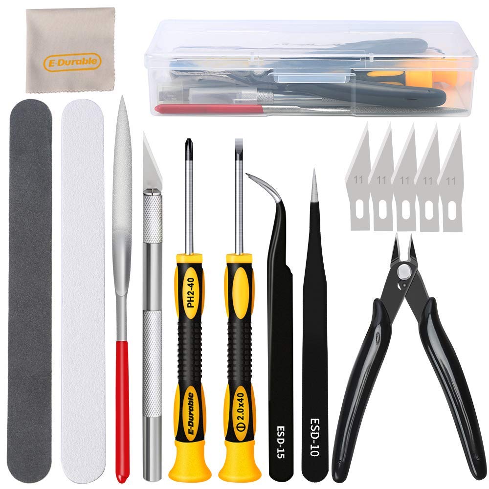 Modeling Tool Kit Tweezers Hobby Knife - 16 in 1 Model Building Tool