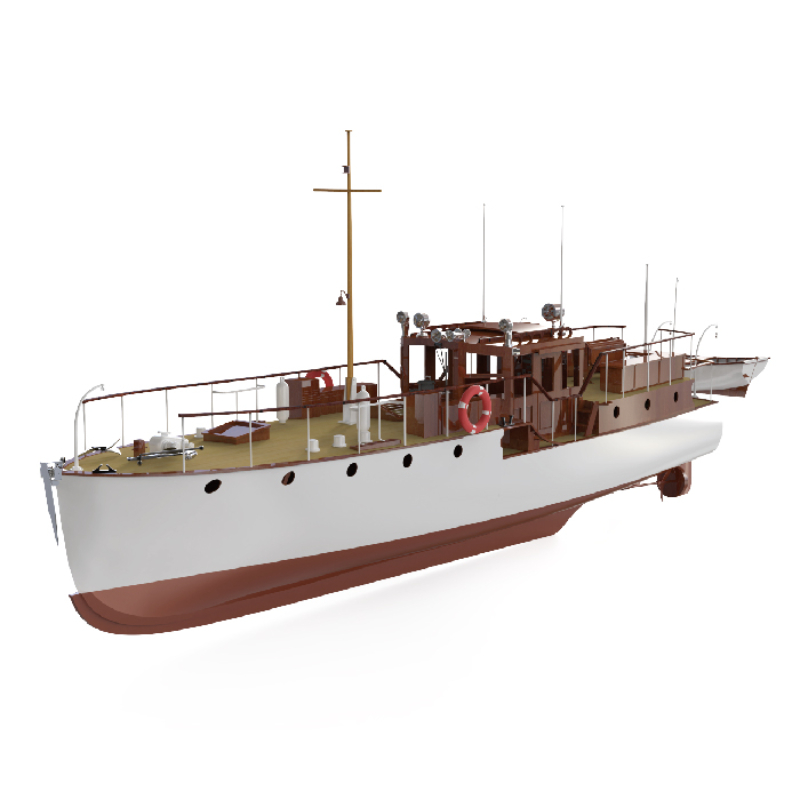 Laser Cut Wooden Model Kit Assembly - Remote Control Boat 880mm 1/18 Wooden
