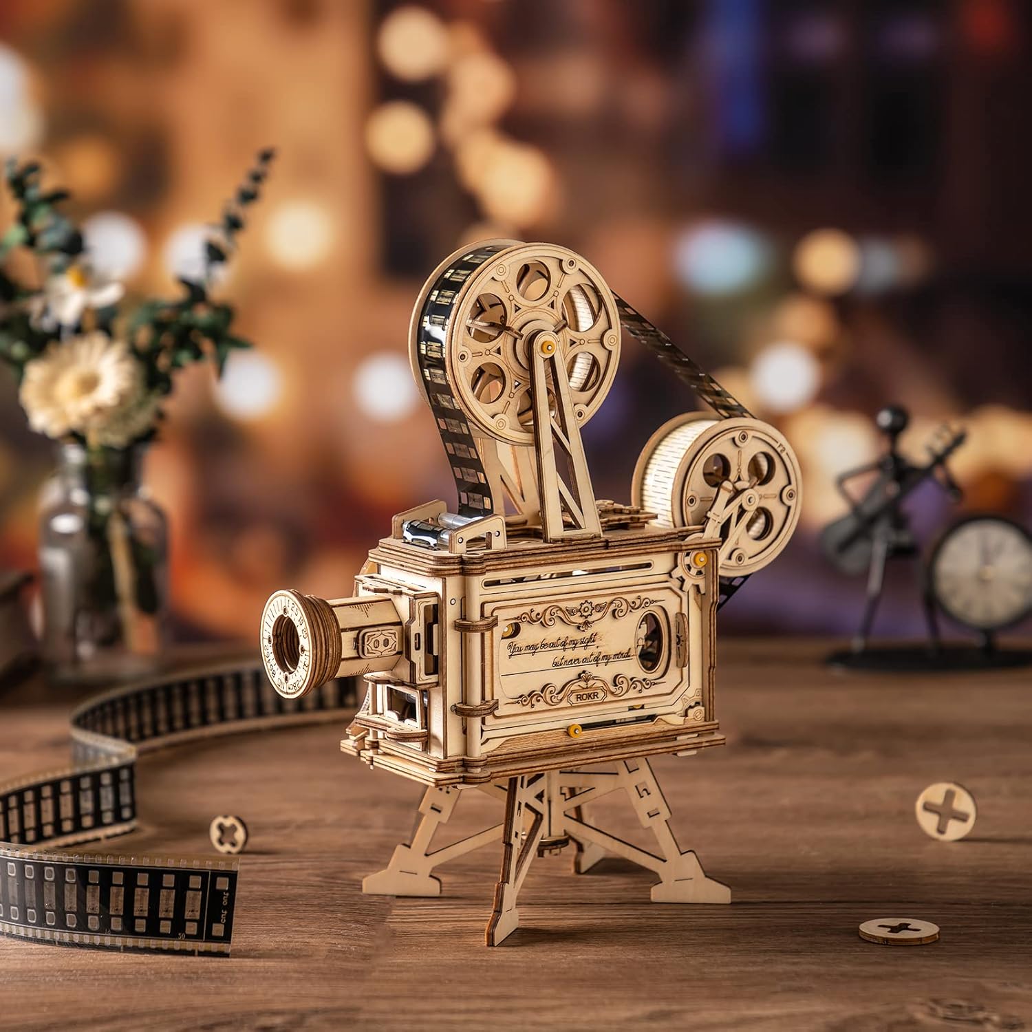 ROKR Vitascope Retro Movie Pro - 3D Wooden Mechanical Puzzle Marble Run recension och pris
