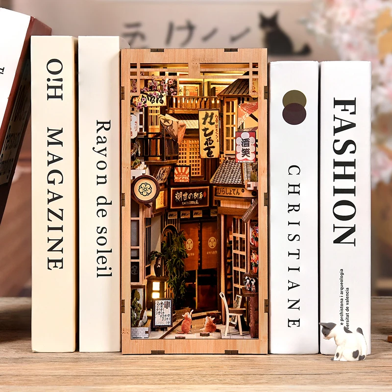 DIY Wooden Japanese Book Nook  - Book Nook Shelf Insert Alley Diy recension och pris