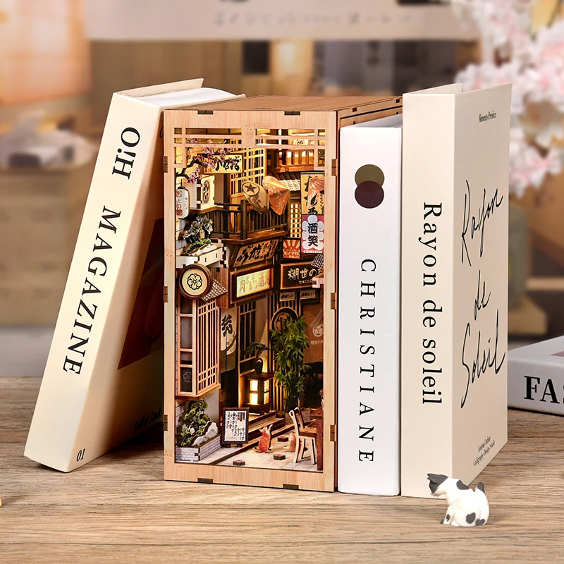 DIY Wooden Japanese Book Nook  - Book Nook Shelf Insert Alley Diy recension och pris