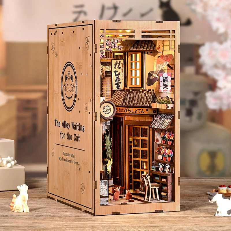 DIY Wooden Japanese Book Nook  - Book Nook Shelf Insert Alley Diy recension och pris