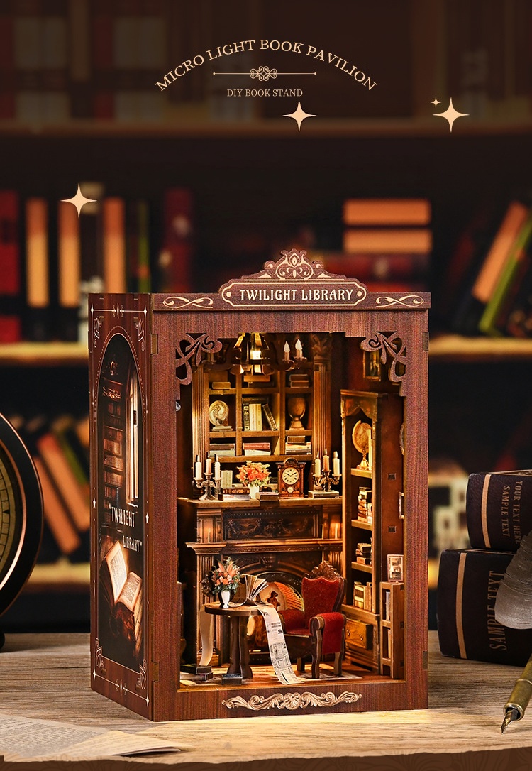 DIY Book Nook Kit Miniature Wo - Diy Miniature Dollhouse Kit Book Nook recension och pris