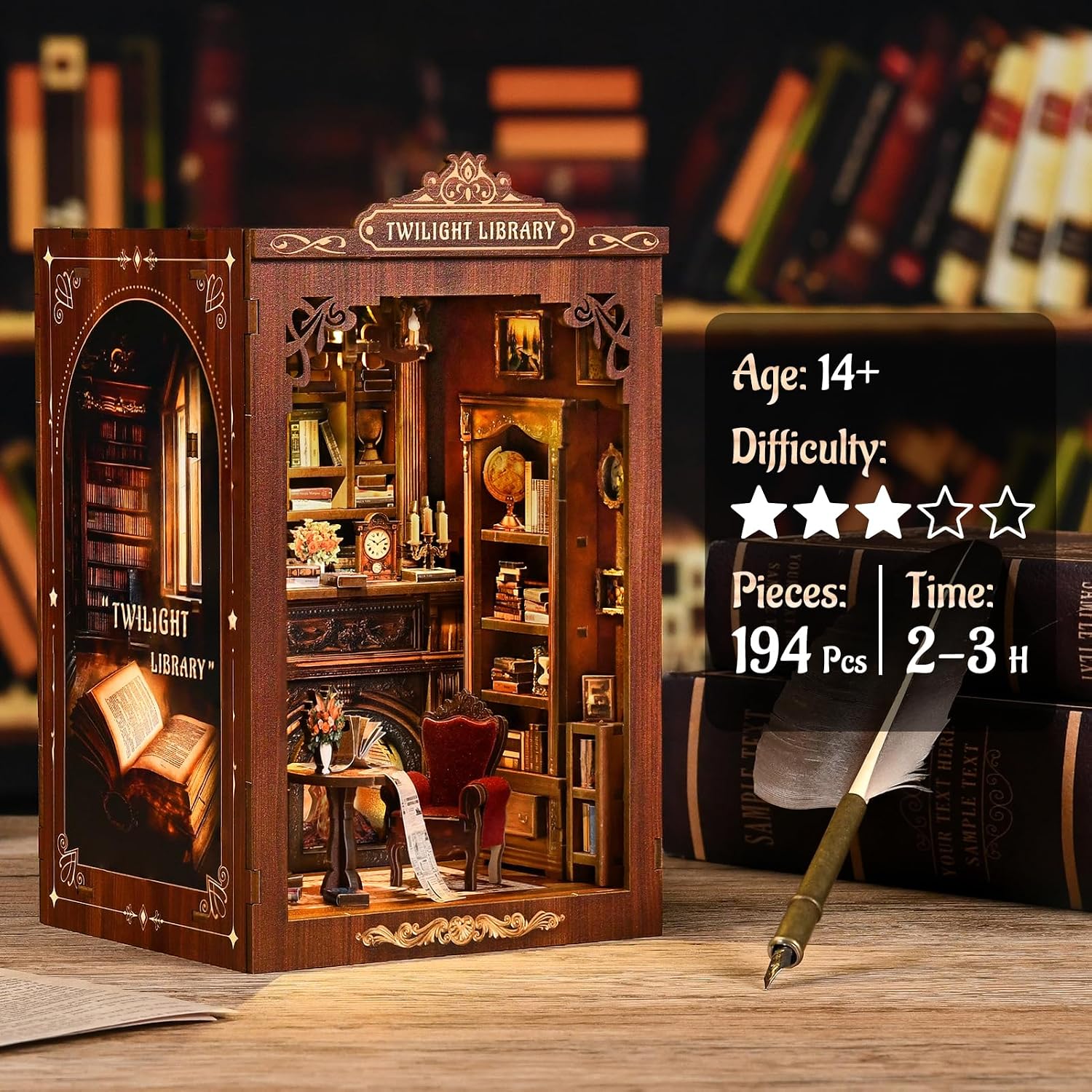 DIY Book Nook Kit Miniature Wo - Diy Miniature Dollhouse Kit Book Nook recension och pris