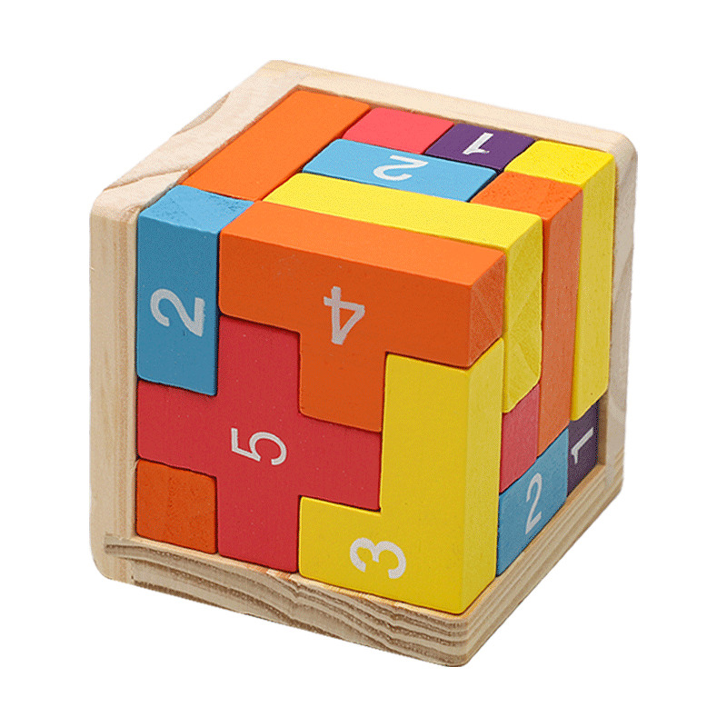 Colorful Wooden Blocks Puzzles - 3D Wooden Mechanical Puzzle Marble Run recension och pris