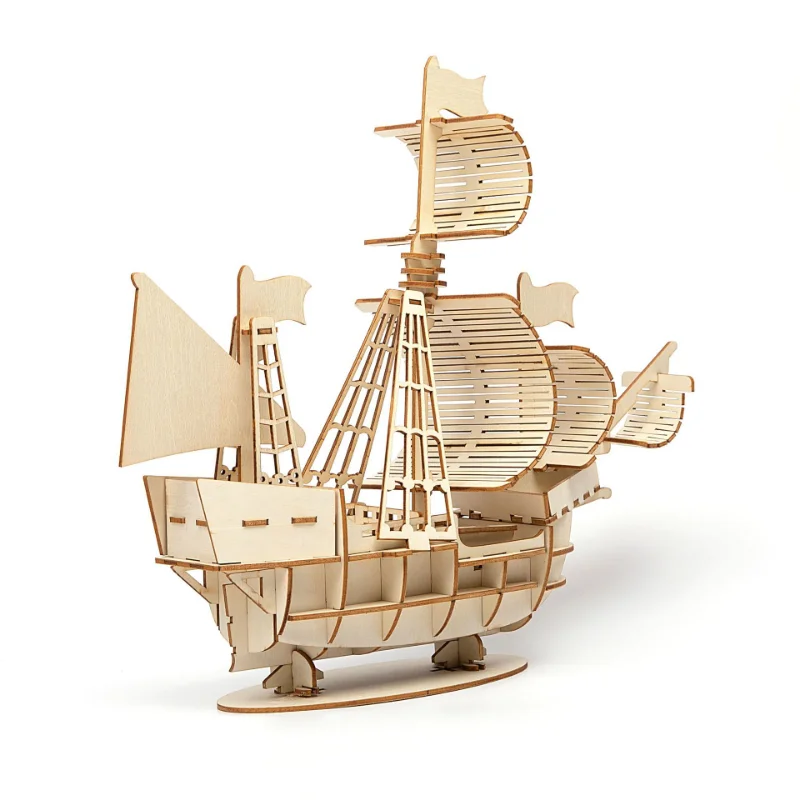 3D Sailboat Wooden Puzzle Asse - 3D Wooden Mechanical Puzzle Marble Run recension och pris