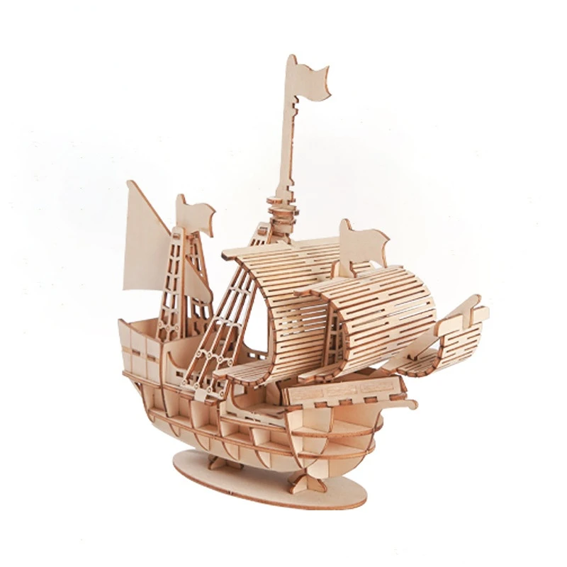 3D Sailboat Wooden Puzzle Asse - 3D Wooden Mechanical Puzzle Marble Run recension och pris