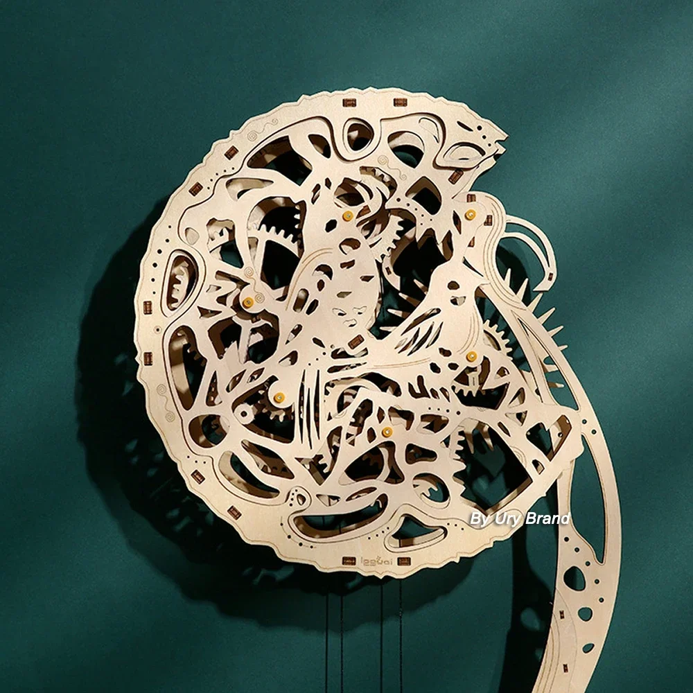 URY DIY 3D Wooden Puzzle Owl W - Wooden Clock Puzzle Mechanical Pendulum recension och pris