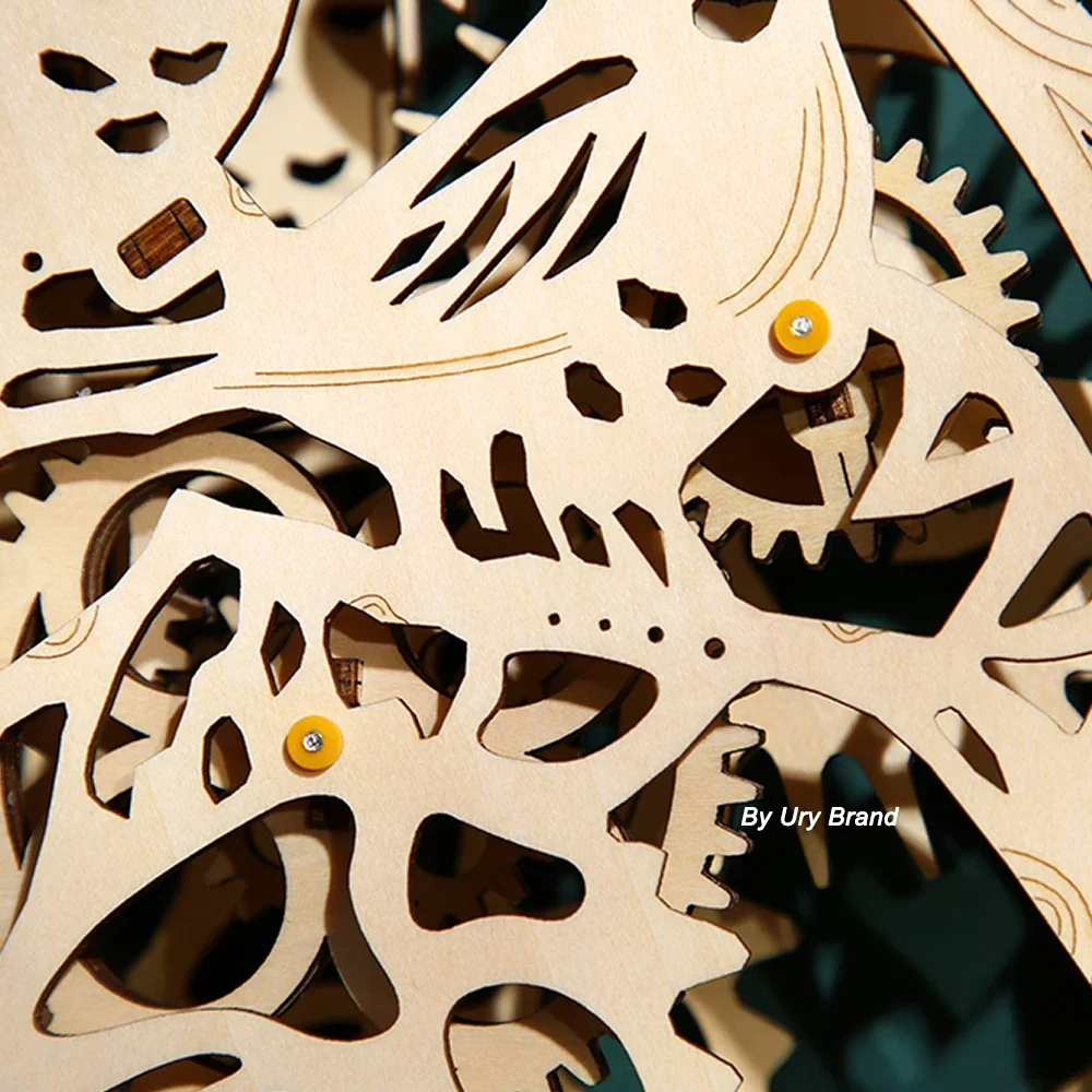 URY DIY 3D Wooden Puzzle Owl W - Wooden Clock Puzzle Mechanical Pendulum recension och pris