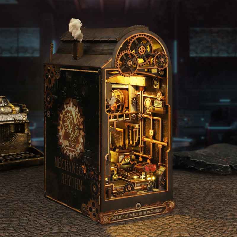 Mechanical Workshop Wooden Min - Diy Miniature Dollhouse Kit Book Nook recension och pris