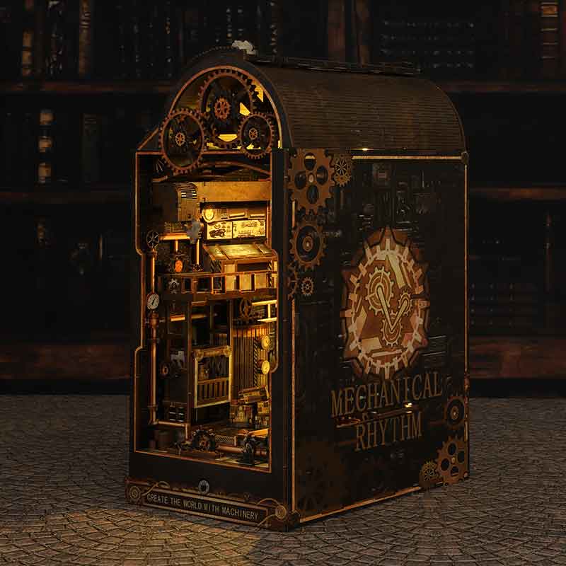 Mechanical Workshop Wooden Min - Diy Miniature Dollhouse Kit Book Nook recension och pris