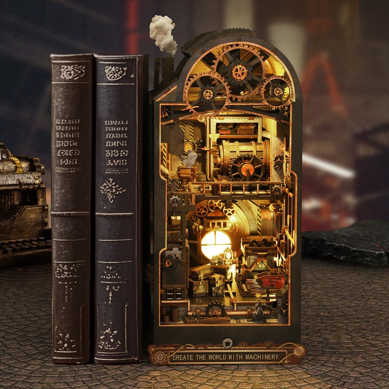 Mechanical Workshop Wooden Min - Diy Miniature Dollhouse Kit Book Nook recension och pris