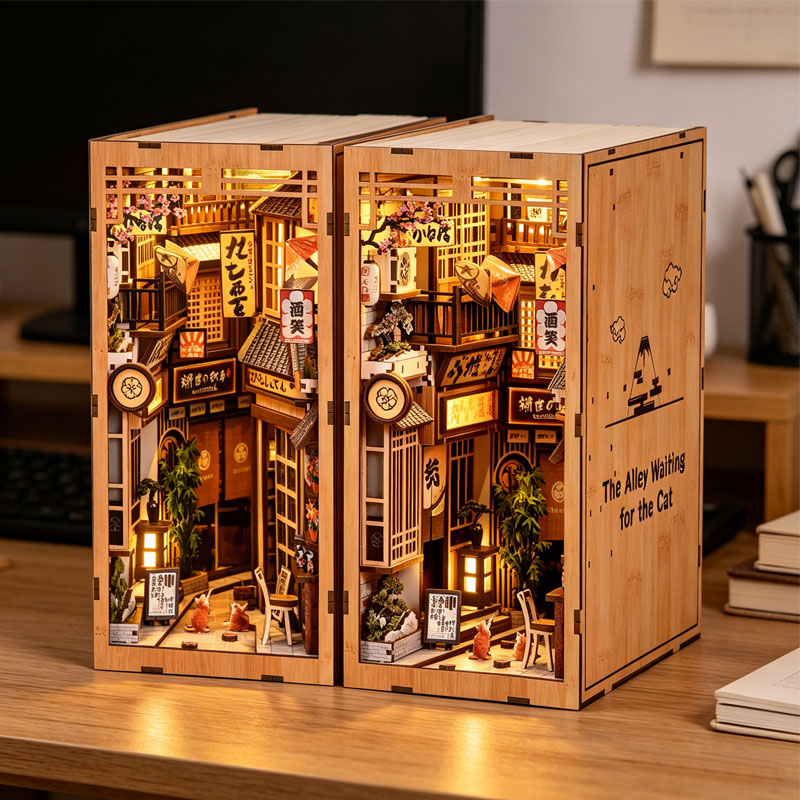 Zuuton DIY Wooden Book Nook Sh - Book Nook Shelf Insert Alley Diy recension och pris