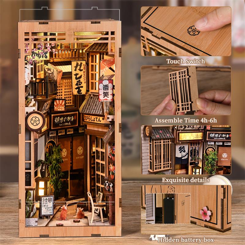 Zuuton DIY Wooden Book Nook Sh - Book Nook Shelf Insert Alley Diy recension och pris