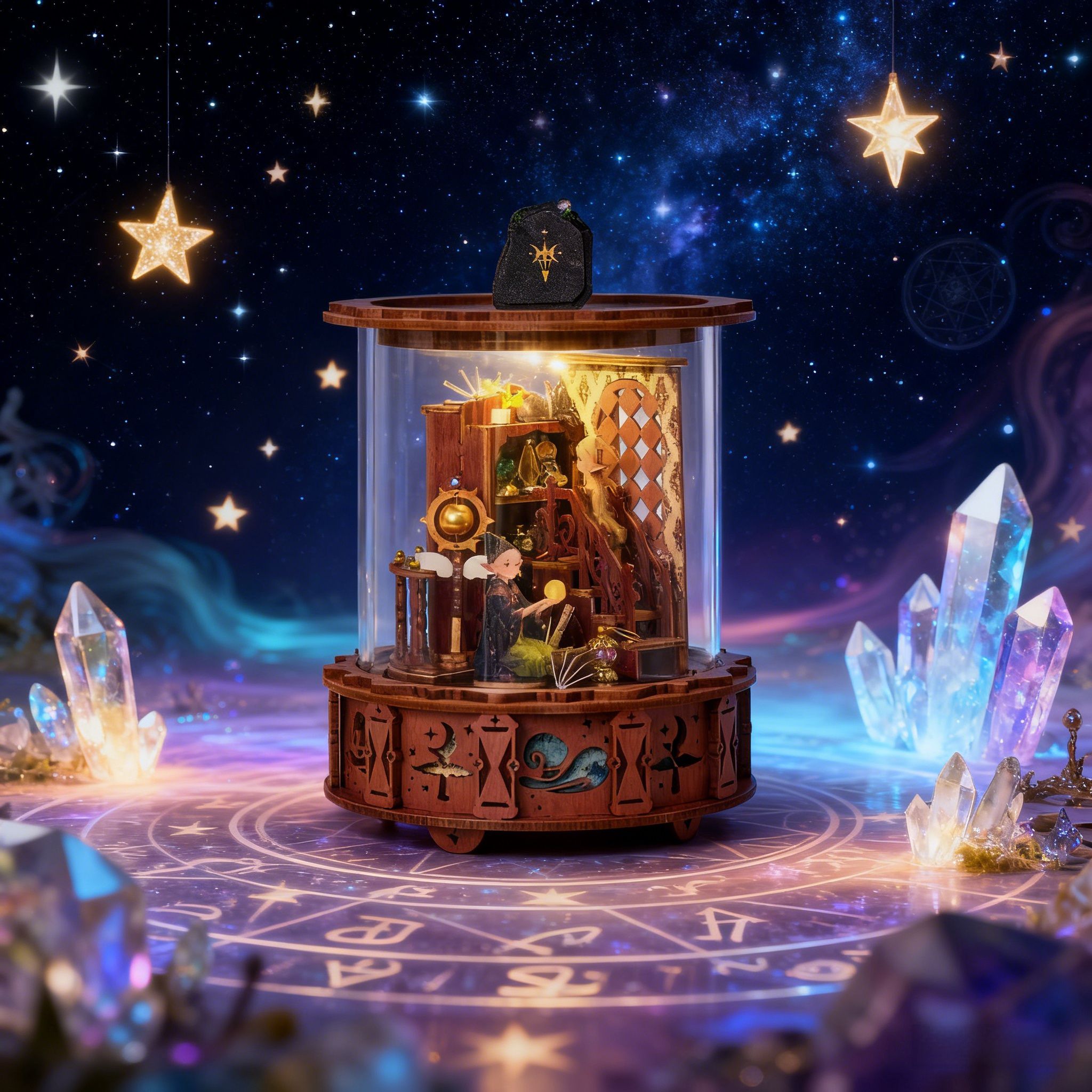 Magic Music Box 360° Visible L - Music Box Wooden 3D Puzzle Rotating recension och pris