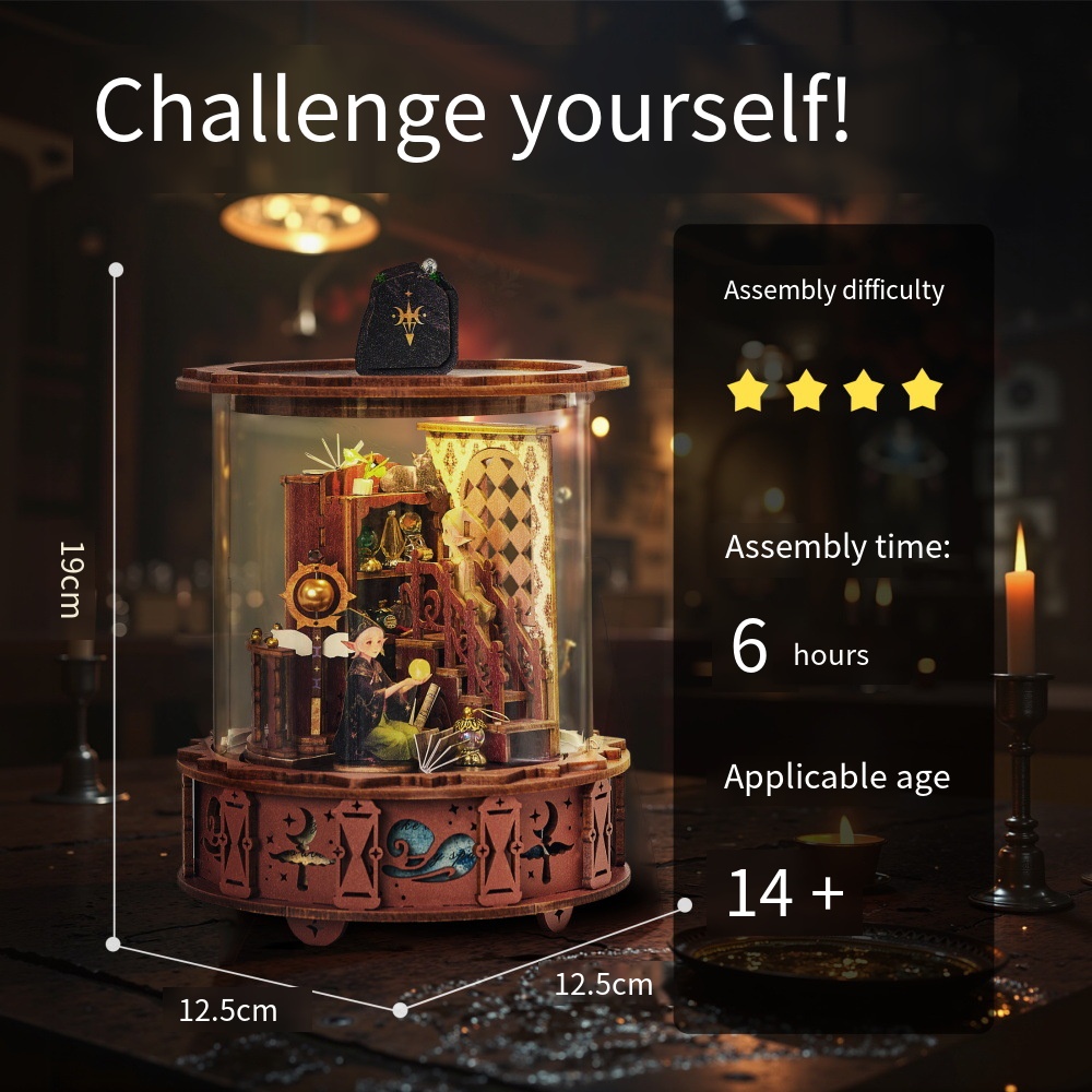 Magic Music Box 360° Visible L - Music Box Wooden 3D Puzzle Rotating recension och pris