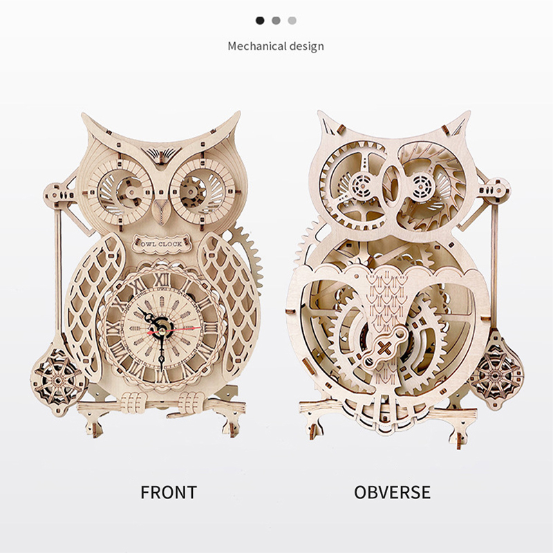 Wooden Puzzle 3D Owl Clock Mod - Wooden Clock Puzzle Mechanical Pendulum recension och pris