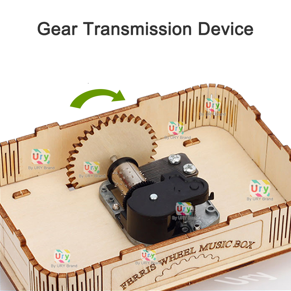 Rotatable DIY 3D Puzzles Mini  - Music Box Wooden 3D Puzzle Rotating recension och pris