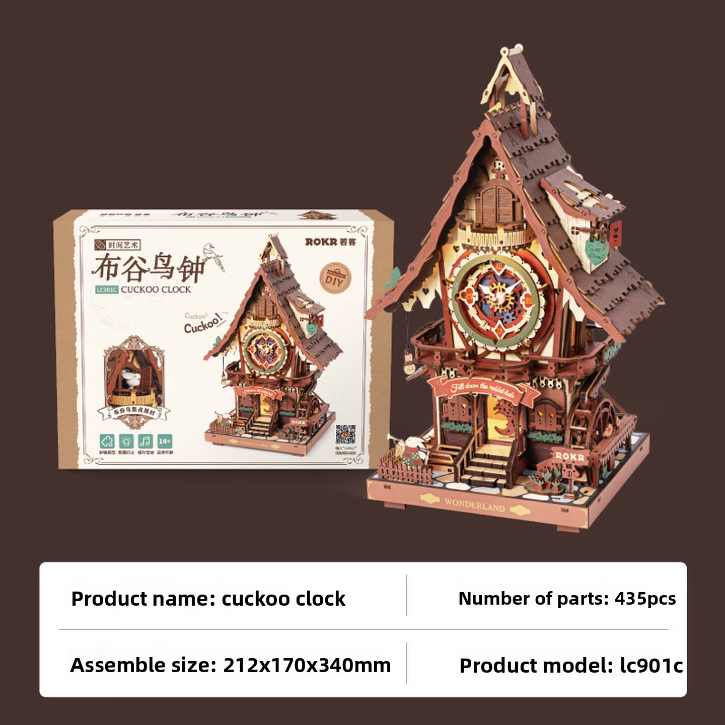 DIY Wooden Cuckoo Clock 3D Ass - Wooden Clock Puzzle Mechanical Pendulum recension och pris
