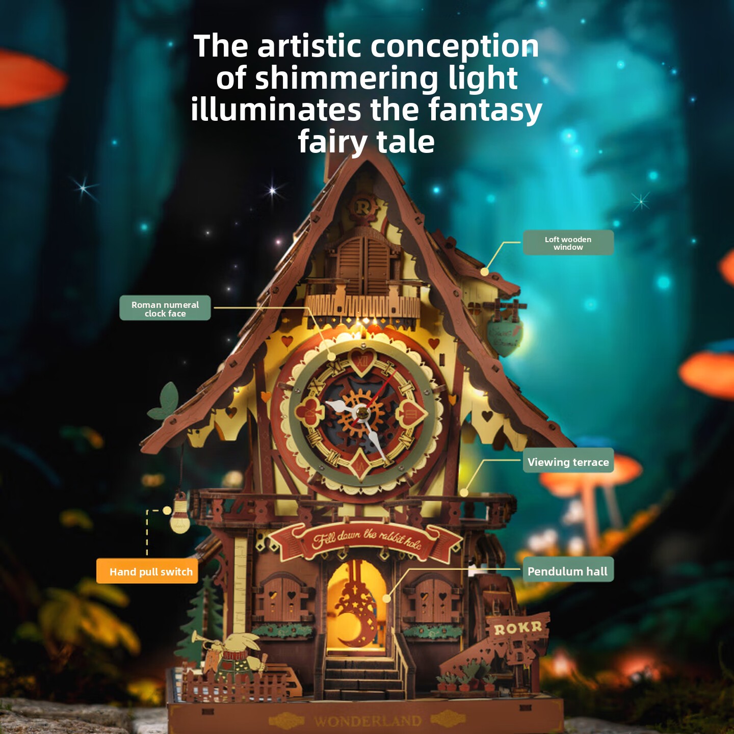 DIY Wooden Cuckoo Clock 3D Ass - Wooden Clock Puzzle Mechanical Pendulum recension och pris