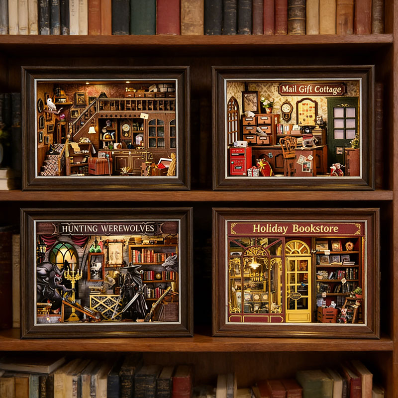 DIY 3D Wooden Book Nook Kit Mi - Miniature Led Light Kit For Dollhouse recension och pris
