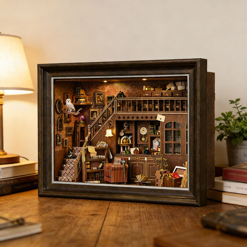 DIY 3D Wooden Book Nook Kit Mi - Miniature Led Light Kit For Dollhouse recension och pris