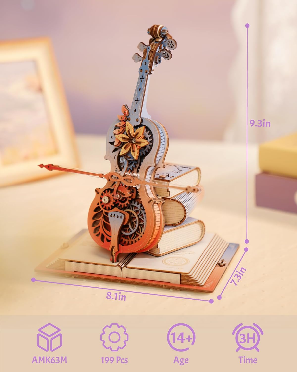ROKR Wooden 3D Puzzle Music Bo - 3D Wooden Mechanical Puzzle Marble Run recension och pris