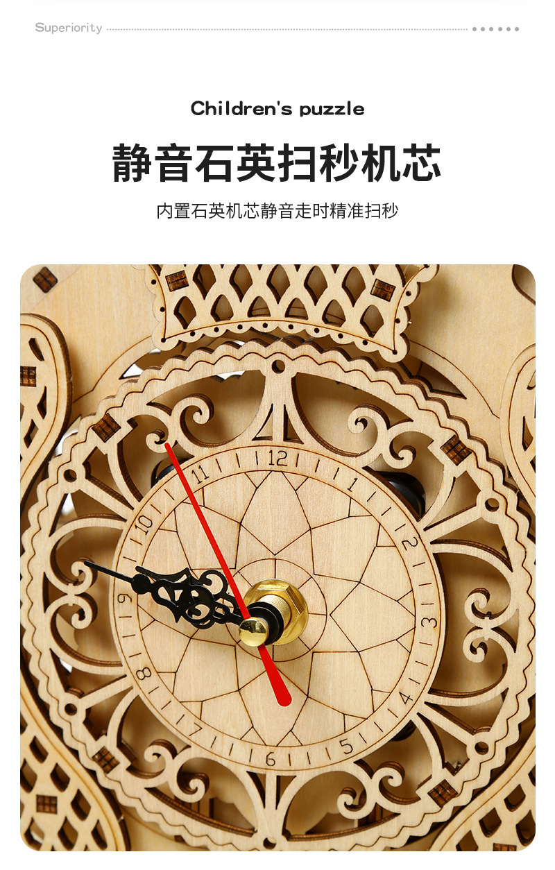 DIY Wooden Owl Pendulum Clock  - Wooden Clock Puzzle Mechanical Pendulum recension och pris