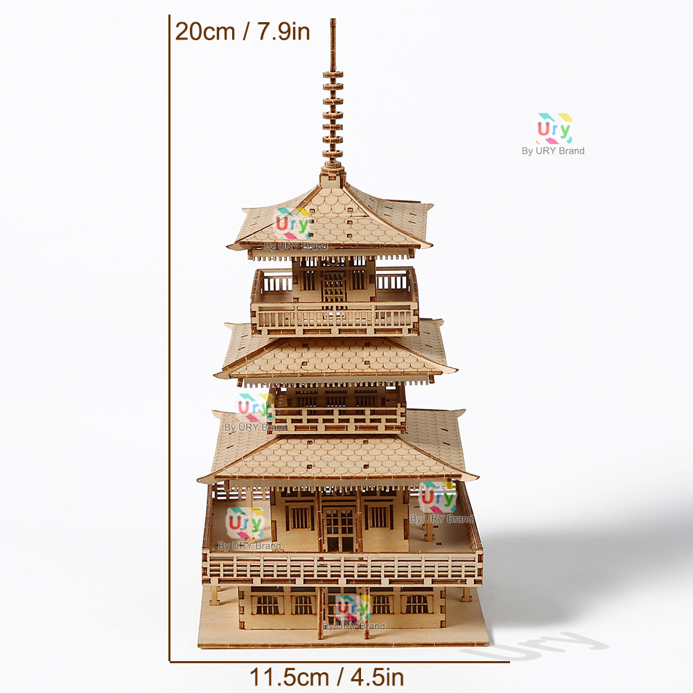 URY 3D Wooden Tower Ancient Pa - 3D Wooden Mechanical Puzzle Marble Run recension och pris