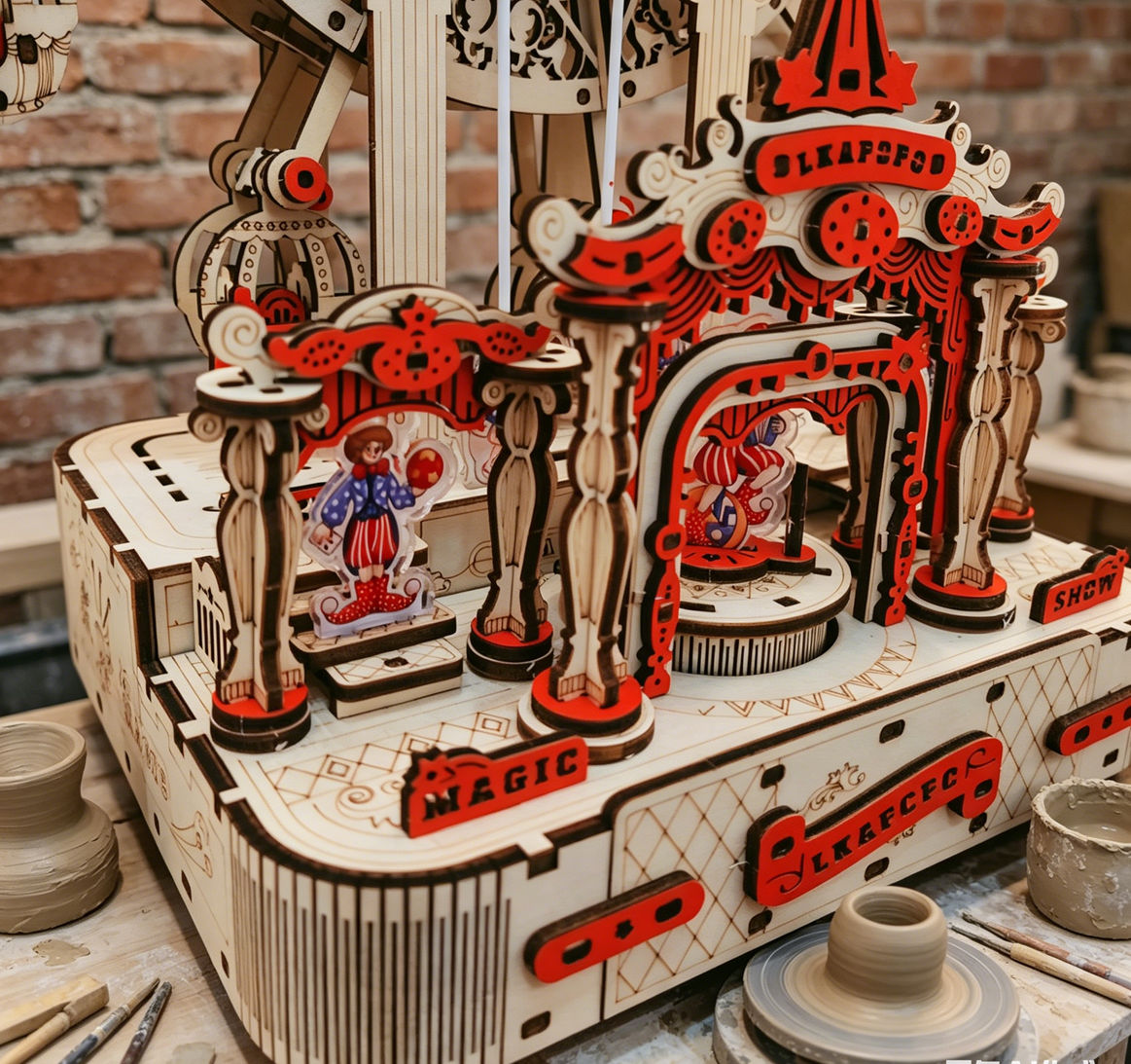 DIY Ferris Wheel 3D Wooden Puz - Music Box Wooden 3D Puzzle Rotating recension och pris