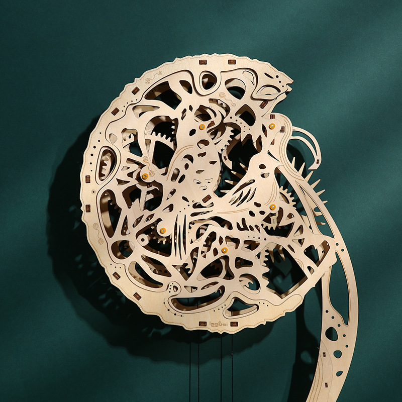 DIY 3D Wooden Puzzle Owl Wall  - Wooden Clock Puzzle Mechanical Pendulum recension och pris