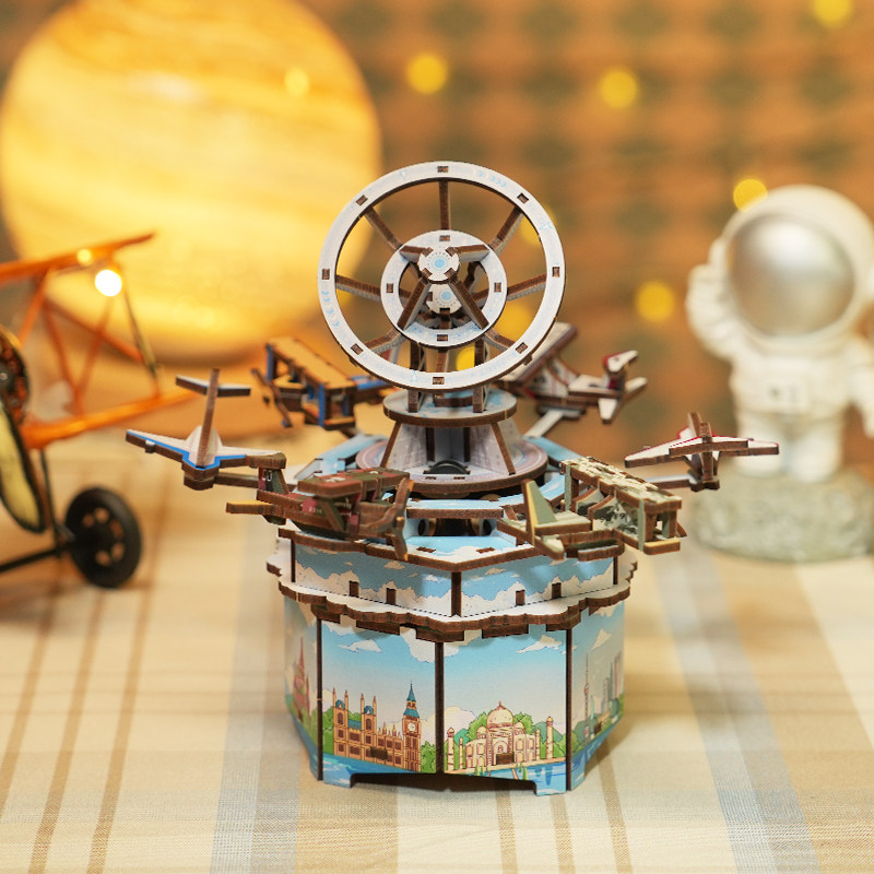 DIY Music Box Building Kit – 1 - Music Box Wooden 3D Puzzle Rotating recension och pris
