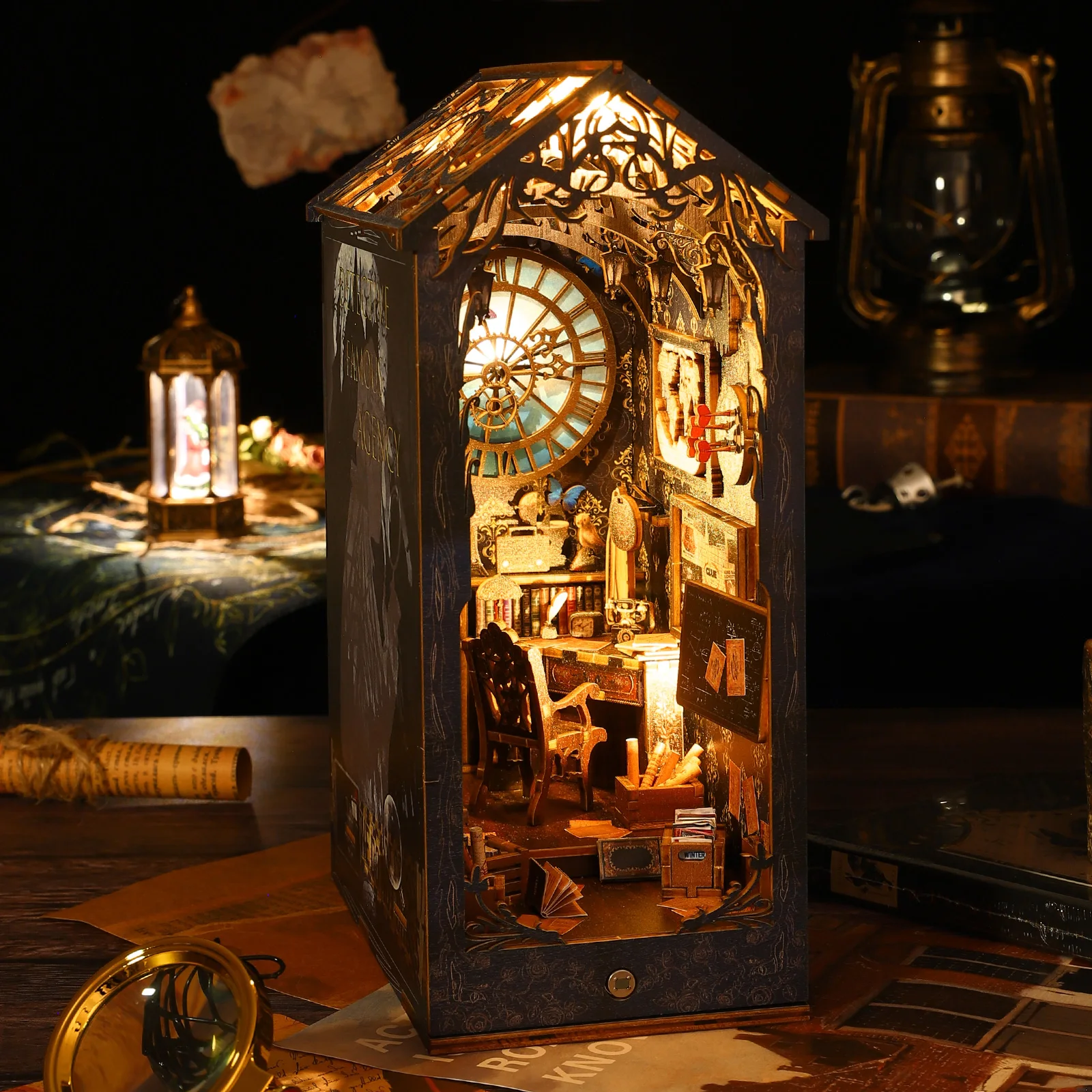 DIY Book Nook Kit 3D Wooden Pu - Miniature Led Light Kit For Dollhouse recension och pris