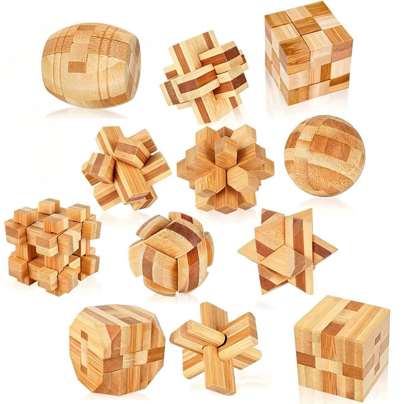 NEW 4.5CM Lu Ban Lock Puzzle B - 3D Wooden Mechanical Puzzle Marble Run recension och pris