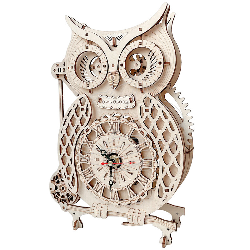 3D Wooden Owl Clock Puzzle DIY - Wooden Clock Puzzle Mechanical Pendulum recension och pris