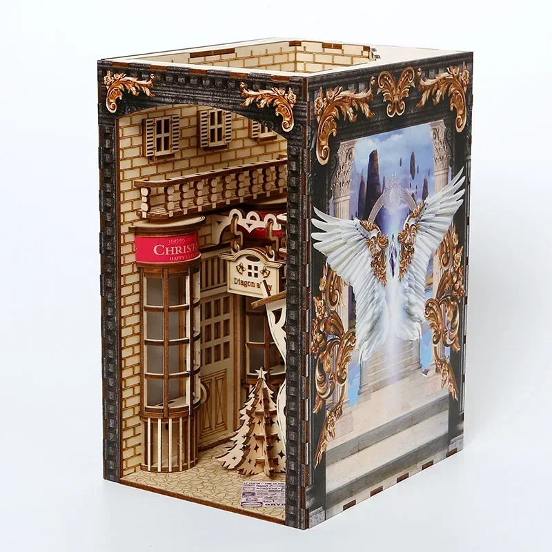 New Creative DIY Wooden Book N - Book Nook Shelf Insert Alley Diy recension och pris