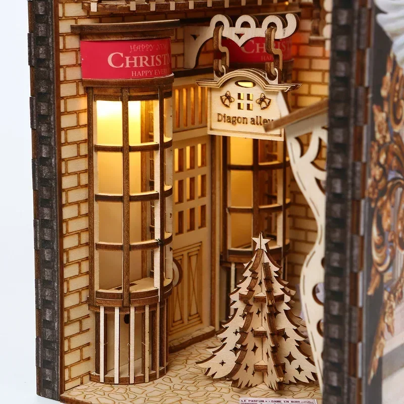 New Creative DIY Wooden Book N - Book Nook Shelf Insert Alley Diy recension och pris