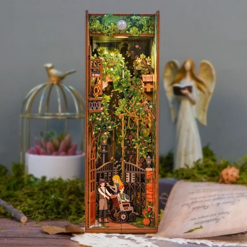DIY Wooden Book Nook Shelf Ins - Diy Miniature Dollhouse Kit Book Nook recension och pris