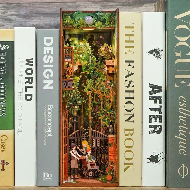 DIY Wooden Book Nook Shelf Ins - Diy Miniature Dollhouse Kit Book Nook recension och pris