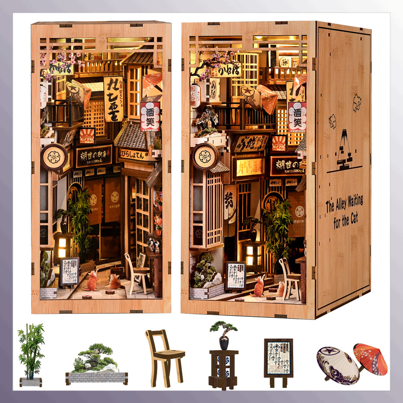 Diy Wooden The Alley Waiting F - Book Nook Shelf Insert Alley Diy recension och pris