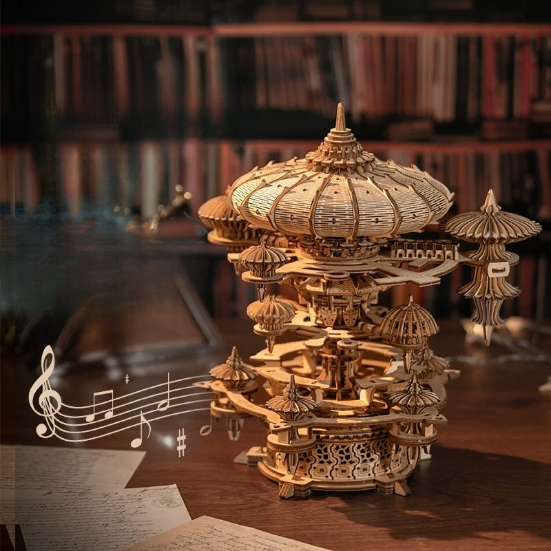 3D Wooden Floating City Music  - Music Box Wooden 3D Puzzle Rotating recension och pris
