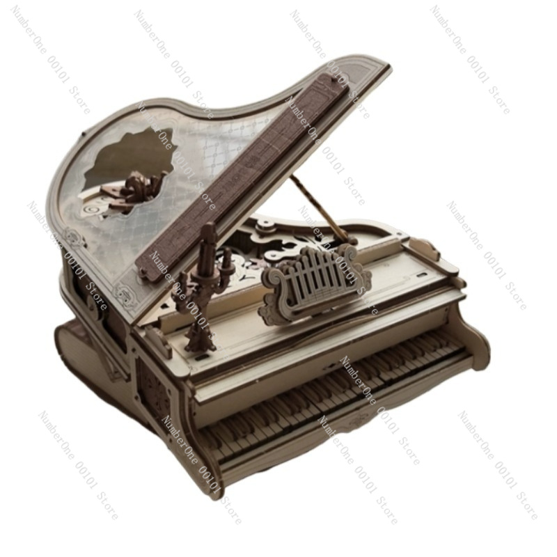 Piano Music Box 3D Wooden Puzz - Music Box Wooden 3D Puzzle Rotating recension och pris