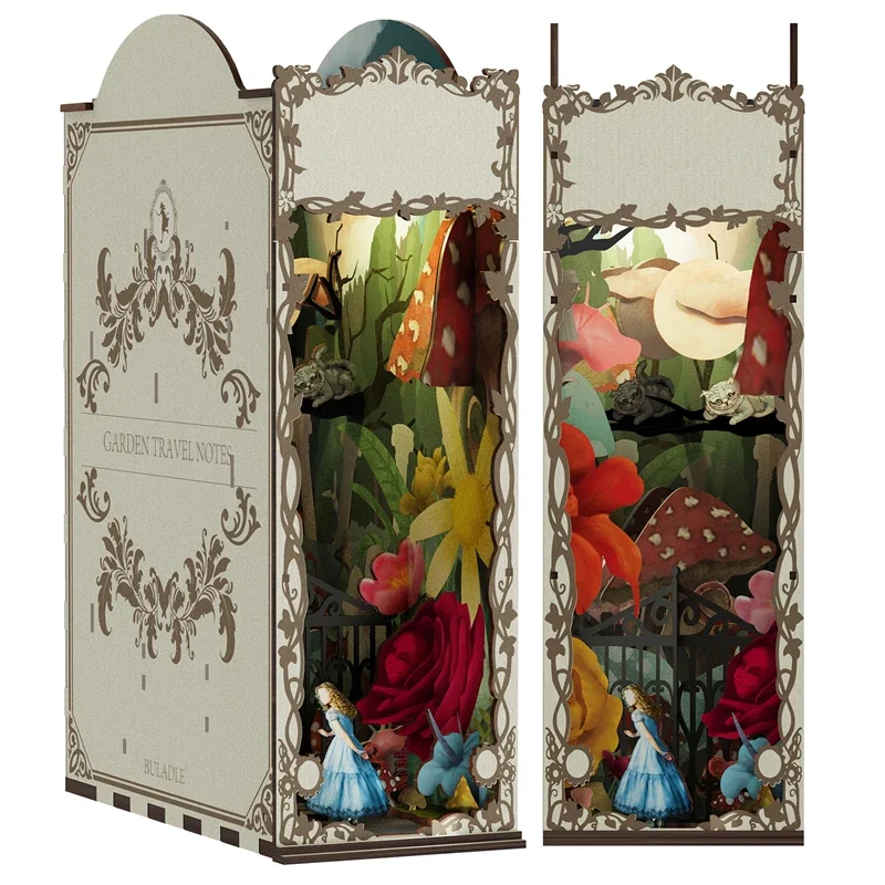 Garden Travelogue Bookends Boo - Diy Miniature Dollhouse Kit Book Nook recension och pris