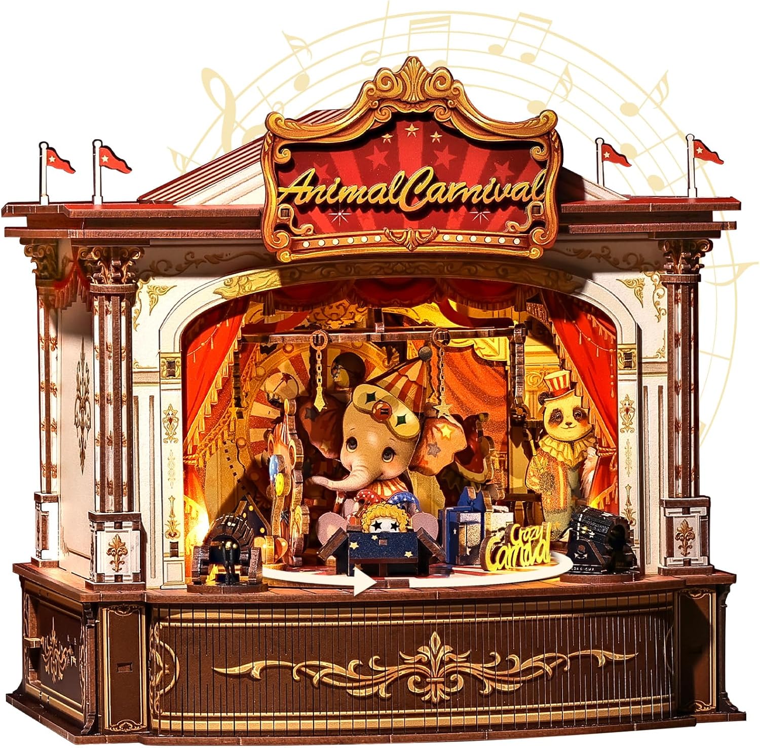 3D Wooden Puzzles Music Box -  - Music Box Wooden 3D Puzzle Rotating recension och pris