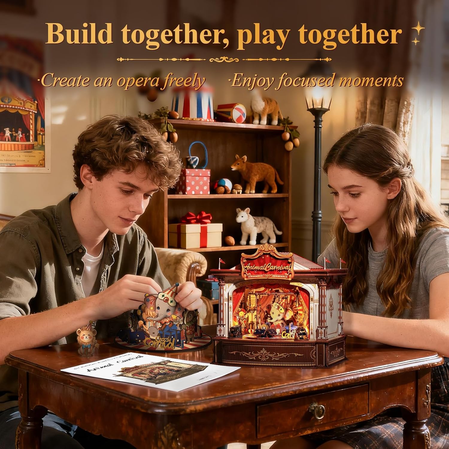 3D Wooden Puzzles Music Box -  - Music Box Wooden 3D Puzzle Rotating recension och pris