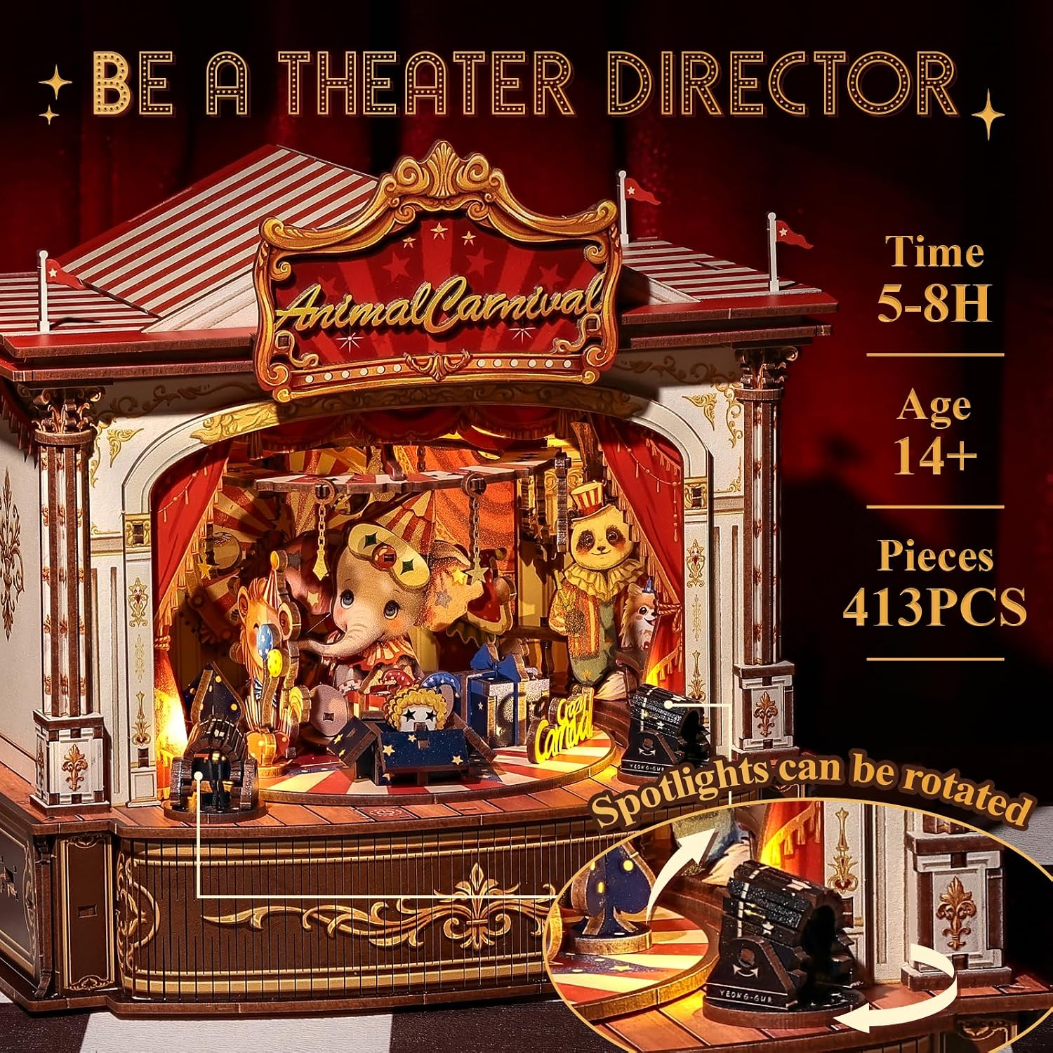 3D Wooden Puzzles Music Box -  - Music Box Wooden 3D Puzzle Rotating recension och pris